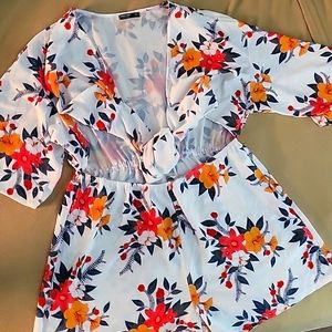 White floral Romper 2xl from Shein